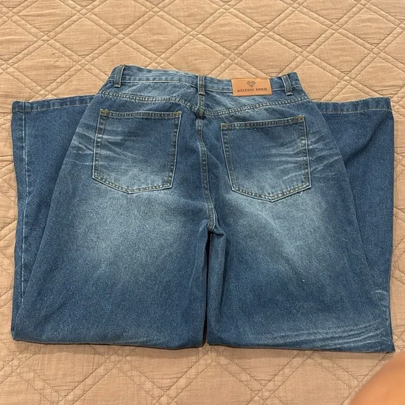 aelfric eden mens blue baggy jeans - Picture 3 of 4